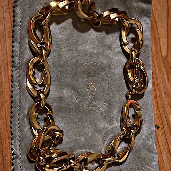 Authentic Gucci Tom Ford Gold Plated Rare GG Chunky Link Choker - Picture 8 of 9